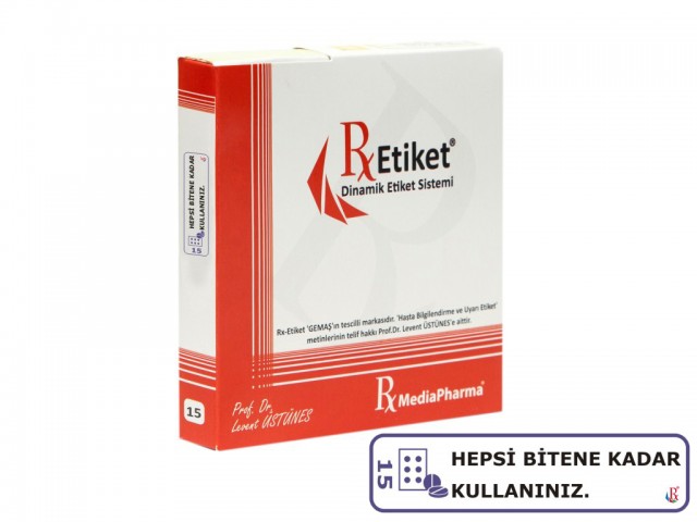RxMediaPharma® RxEtiket® No.15 1000 Etiketli Tek Kutu