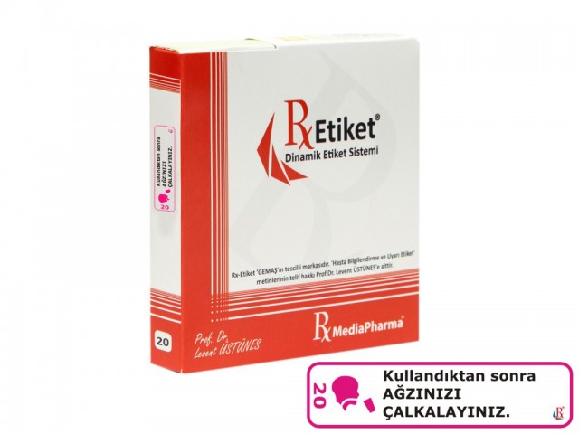 RxMediaPharma® RxEtiket® No.20 1000 Etiketli Tek Kutu