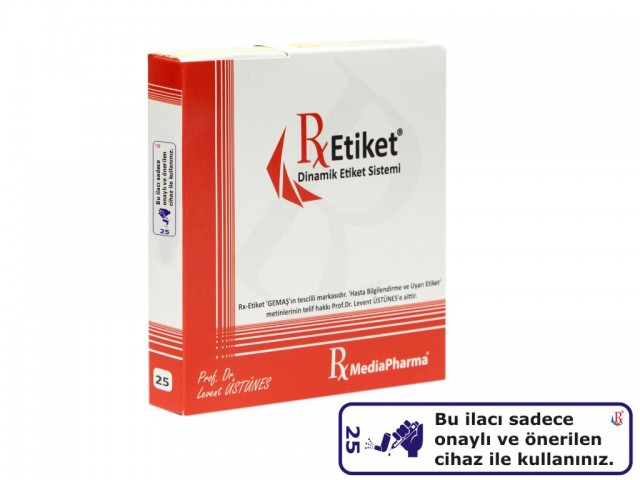 RxMediaPharma® RxEtiket® No.25 500 Etiketli Tek Kutu