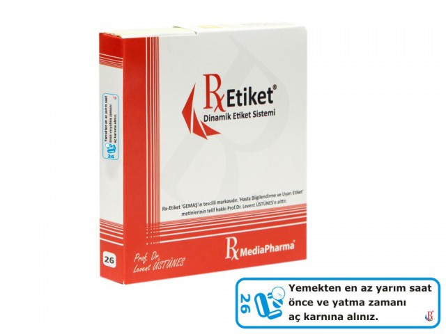 RxMediaPharma® RxEtiket® No. 26 500 Etiketli Tek Kutu