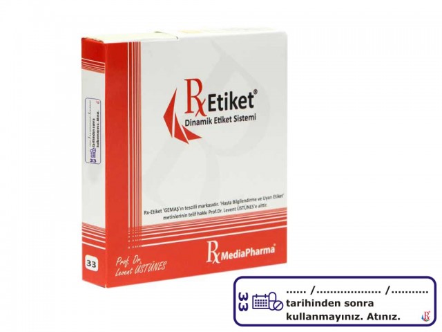 RxMediaPharma® RxEtiket® No. 33 500 Etiketli Tek Kutu