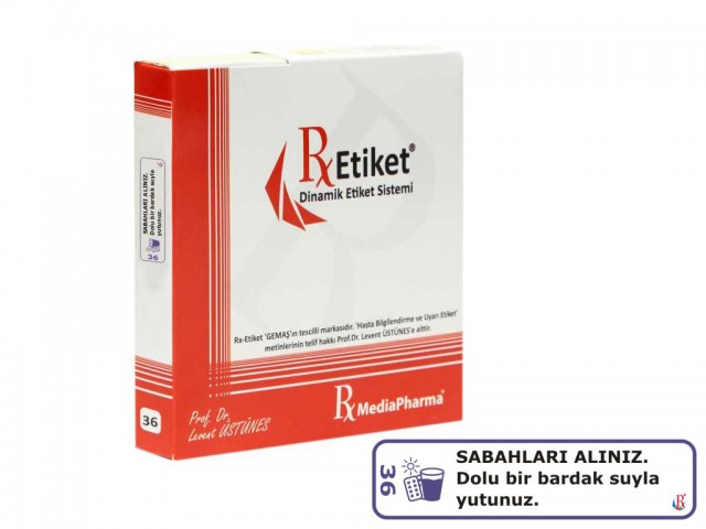 RxMediaPharma® RxEtiket® No.36 500 Etiketli Tek Kutu