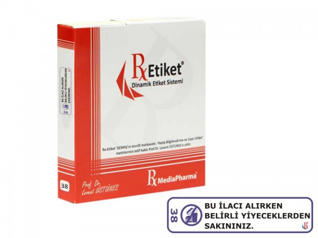 RxMediaPharma® RxEtiket® No.38 500 Etiketli Tek Kutu