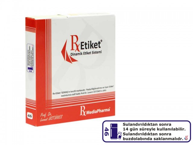 RxMediaPharma® RxEtiket® No. 46 500 Etiketli Tek Kutu